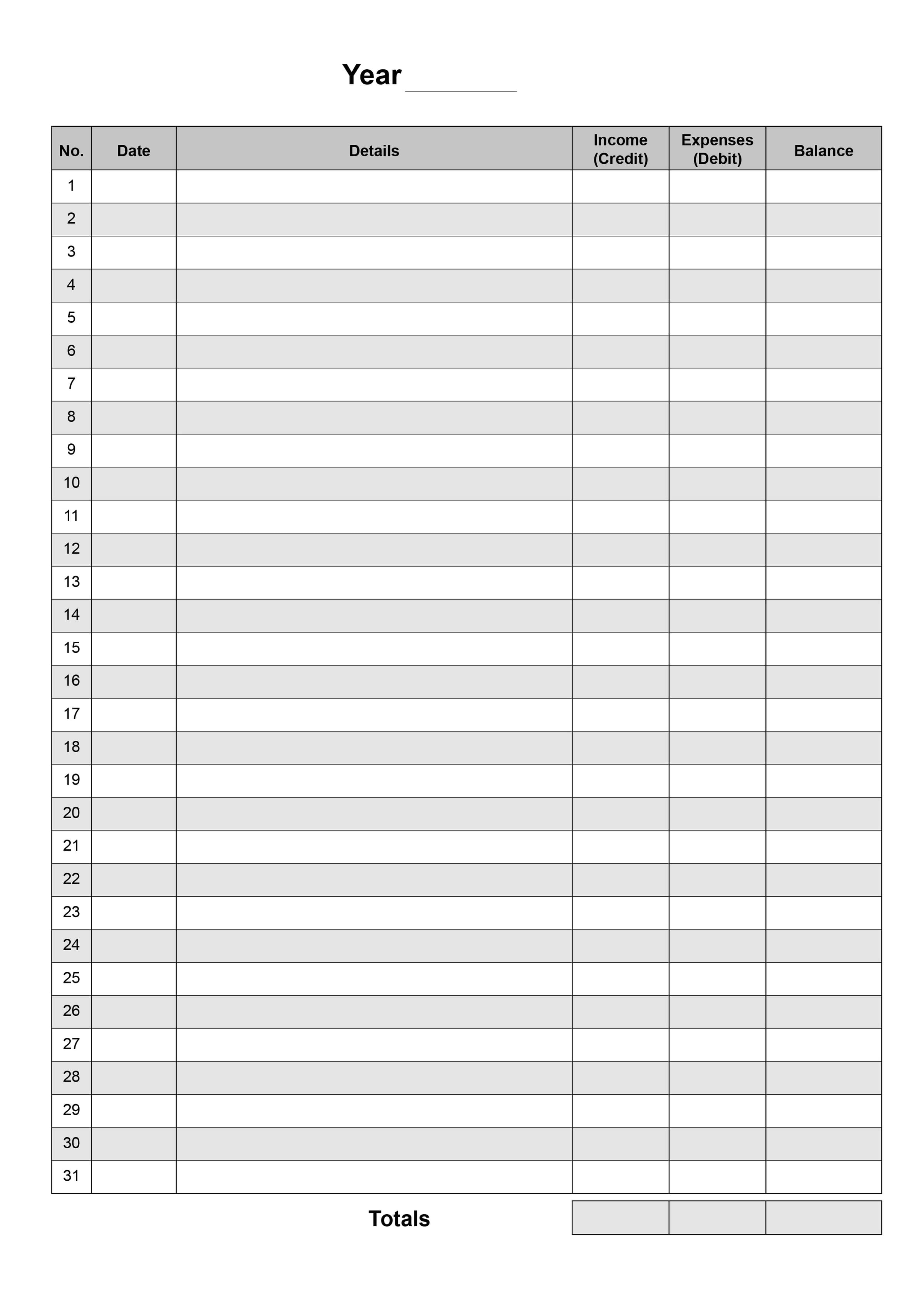 Accounting Ledger & Money Tracker, Auto Calculating Fields, Fillable PDF