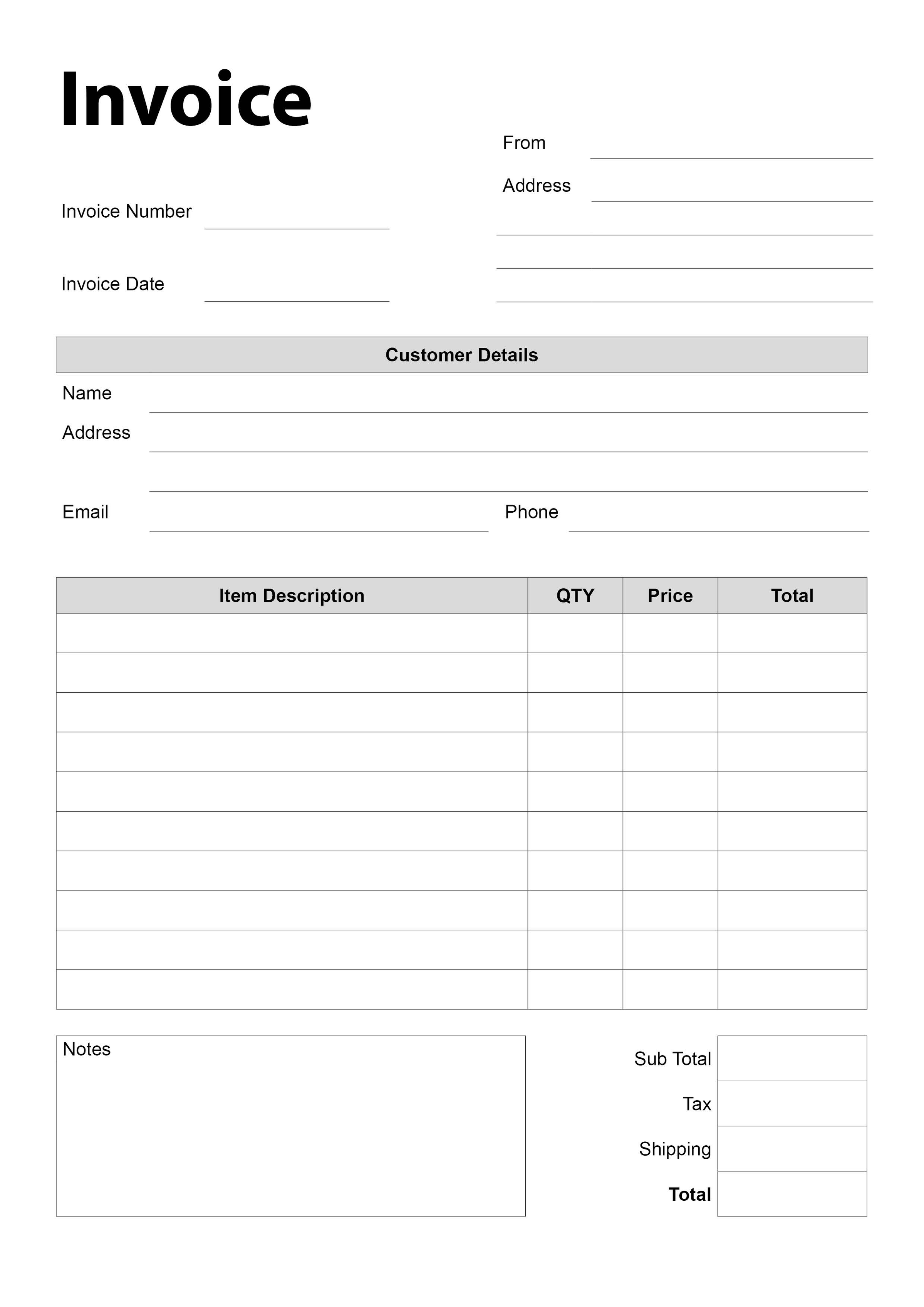 Printable Minimalist Invoice Template – Simple Small Business PDF